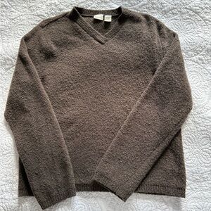 Y2K Brown V-Neck Sweater